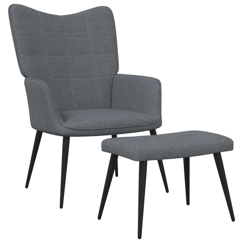 Relaxstoel met voetenbank stof donkergrijs Fauteuils & Relaxfauteuils | Creëer jouw Trendy Thuis | Gratis bezorgd & Retour | Trendy.nl