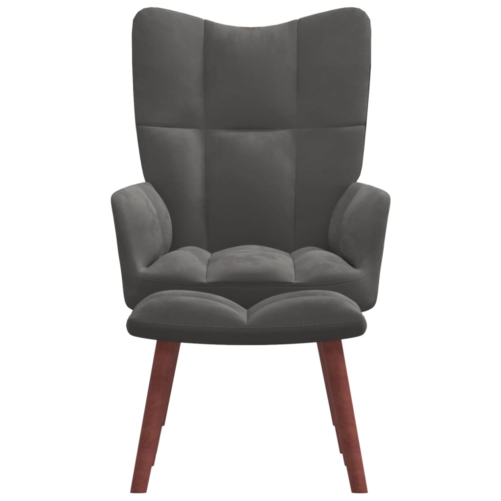 Relaxstoel met voetenbank fluweel donkergrijs Fauteuils & Relaxfauteuils | Creëer jouw Trendy Thuis | Gratis bezorgd & Retour | Trendy.nl