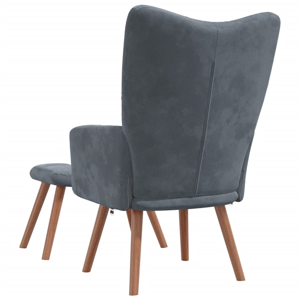 Relaxstoel met voetenbank fluweel donkergrijs Fauteuils & Relaxfauteuils | Creëer jouw Trendy Thuis | Gratis bezorgd & Retour | Trendy.nl