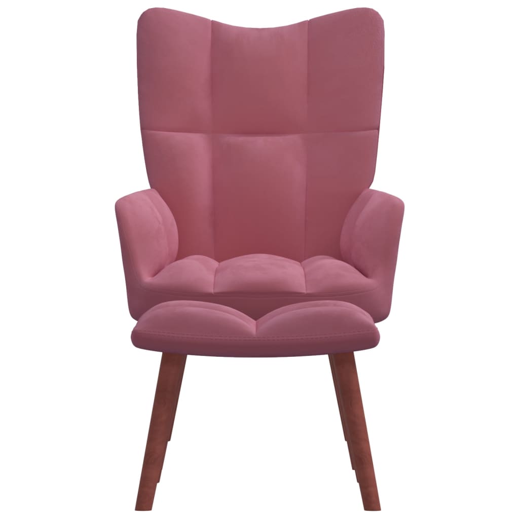 Relaxstoel met voetenbank fluweel roze Fauteuils & Relaxfauteuils | Creëer jouw Trendy Thuis | Gratis bezorgd & Retour | Trendy.nl