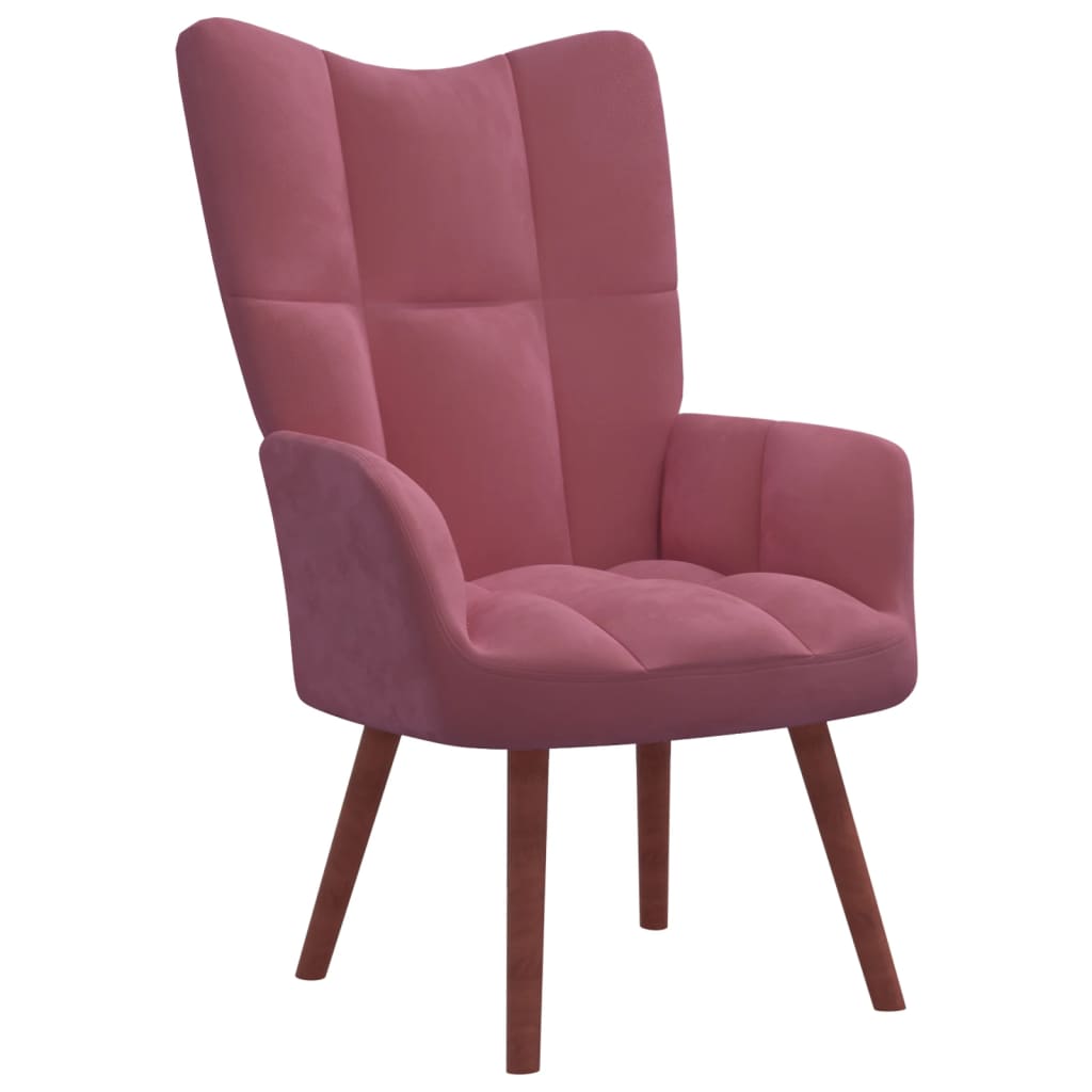 Relaxstoel met voetenbank fluweel roze Fauteuils & Relaxfauteuils | Creëer jouw Trendy Thuis | Gratis bezorgd & Retour | Trendy.nl