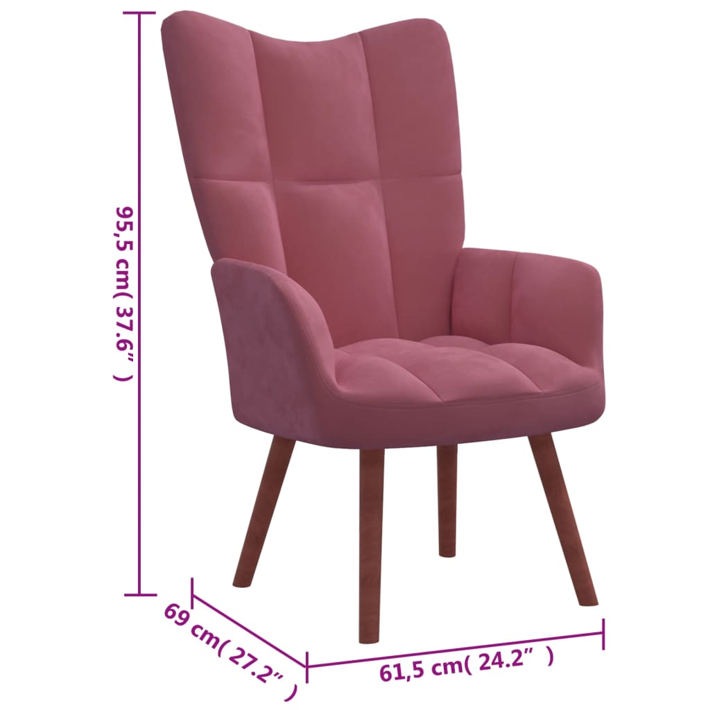 Relaxstoel met voetenbank fluweel roze Fauteuils & Relaxfauteuils | Creëer jouw Trendy Thuis | Gratis bezorgd & Retour | Trendy.nl