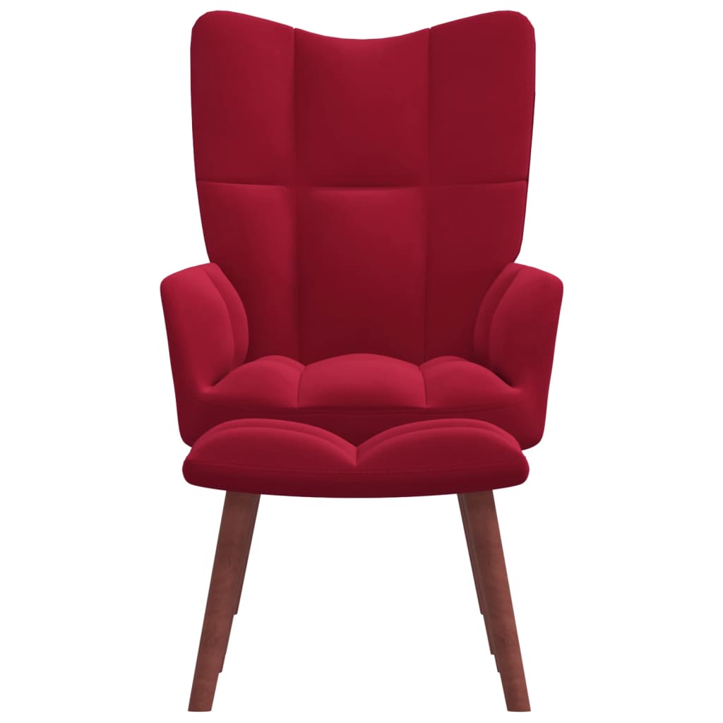 Relaxstoel met voetenbank fluweel wijnrood Fauteuils & Relaxfauteuils | Creëer jouw Trendy Thuis | Gratis bezorgd & Retour | Trendy.nl