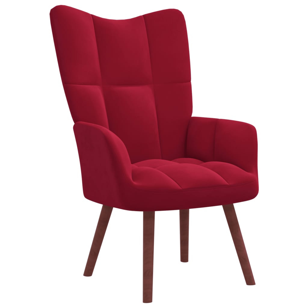 Relaxstoel met voetenbank fluweel wijnrood Fauteuils & Relaxfauteuils | Creëer jouw Trendy Thuis | Gratis bezorgd & Retour | Trendy.nl