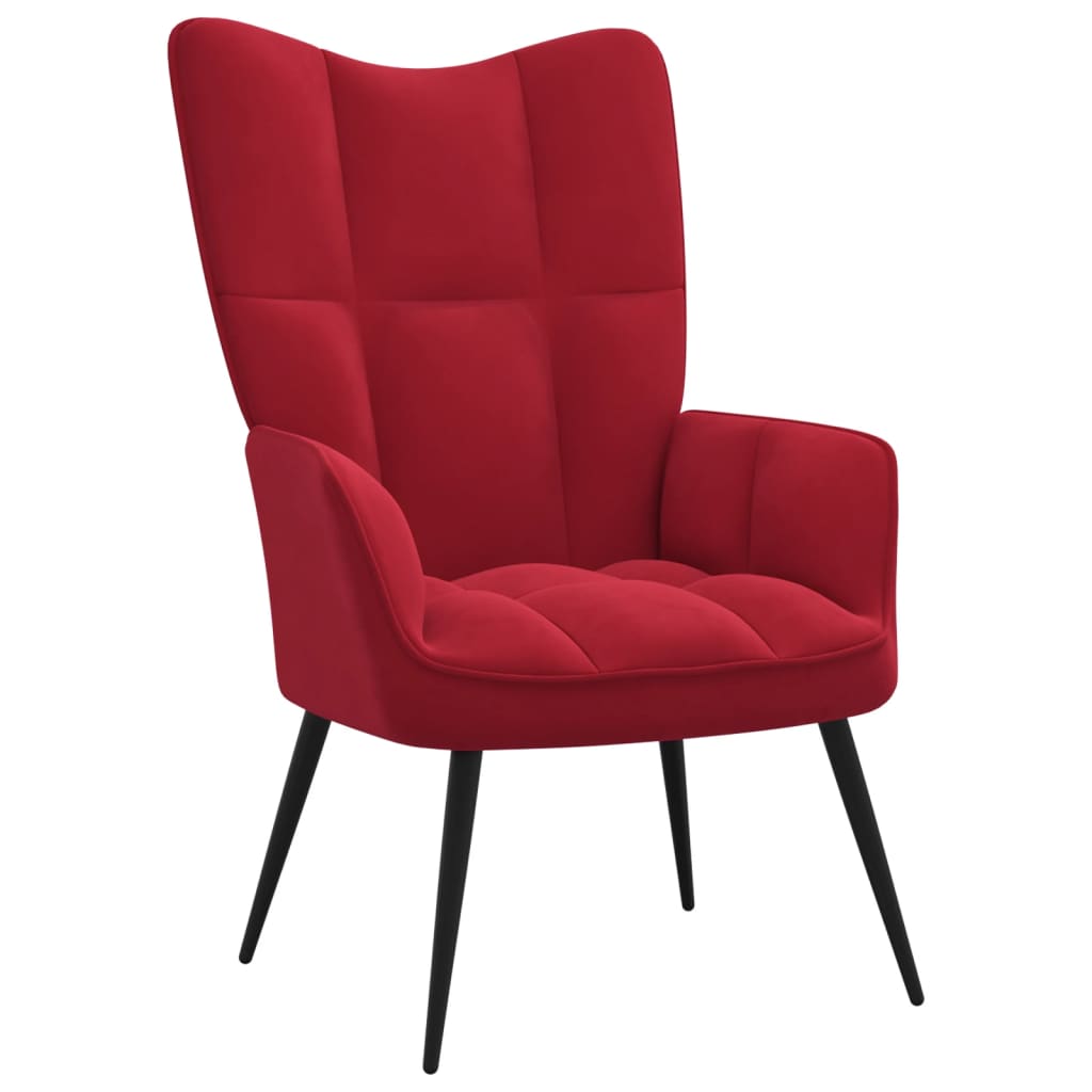 Relaxstoel met voetenbank fluweel wijnrood Fauteuils & Relaxfauteuils | Creëer jouw Trendy Thuis | Gratis bezorgd & Retour | Trendy.nl