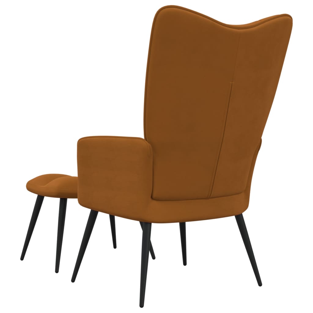 Relaxstoel met voetenbank fluweel bruin Fauteuils & Relaxfauteuils | Creëer jouw Trendy Thuis | Gratis bezorgd & Retour | Trendy.nl