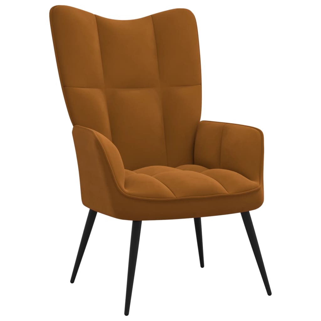 Relaxstoel met voetenbank fluweel bruin Fauteuils & Relaxfauteuils | Creëer jouw Trendy Thuis | Gratis bezorgd & Retour | Trendy.nl