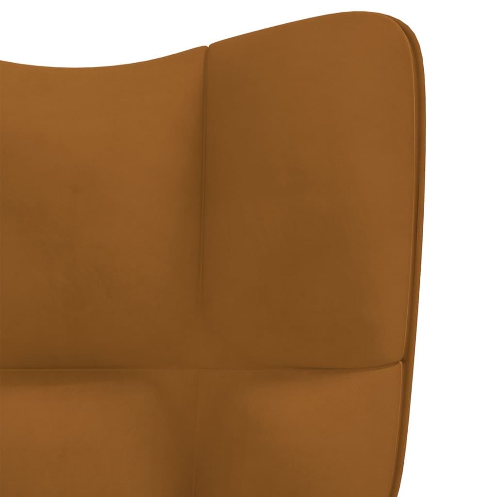 Relaxstoel met voetenbank fluweel bruin Fauteuils & Relaxfauteuils | Creëer jouw Trendy Thuis | Gratis bezorgd & Retour | Trendy.nl