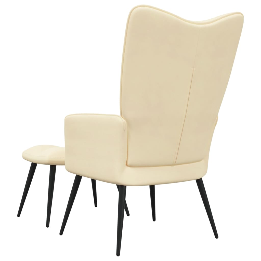 Relaxstoel met voetenbank fluweel crèmewit Fauteuils & Relaxfauteuils | Creëer jouw Trendy Thuis | Gratis bezorgd & Retour | Trendy.nl