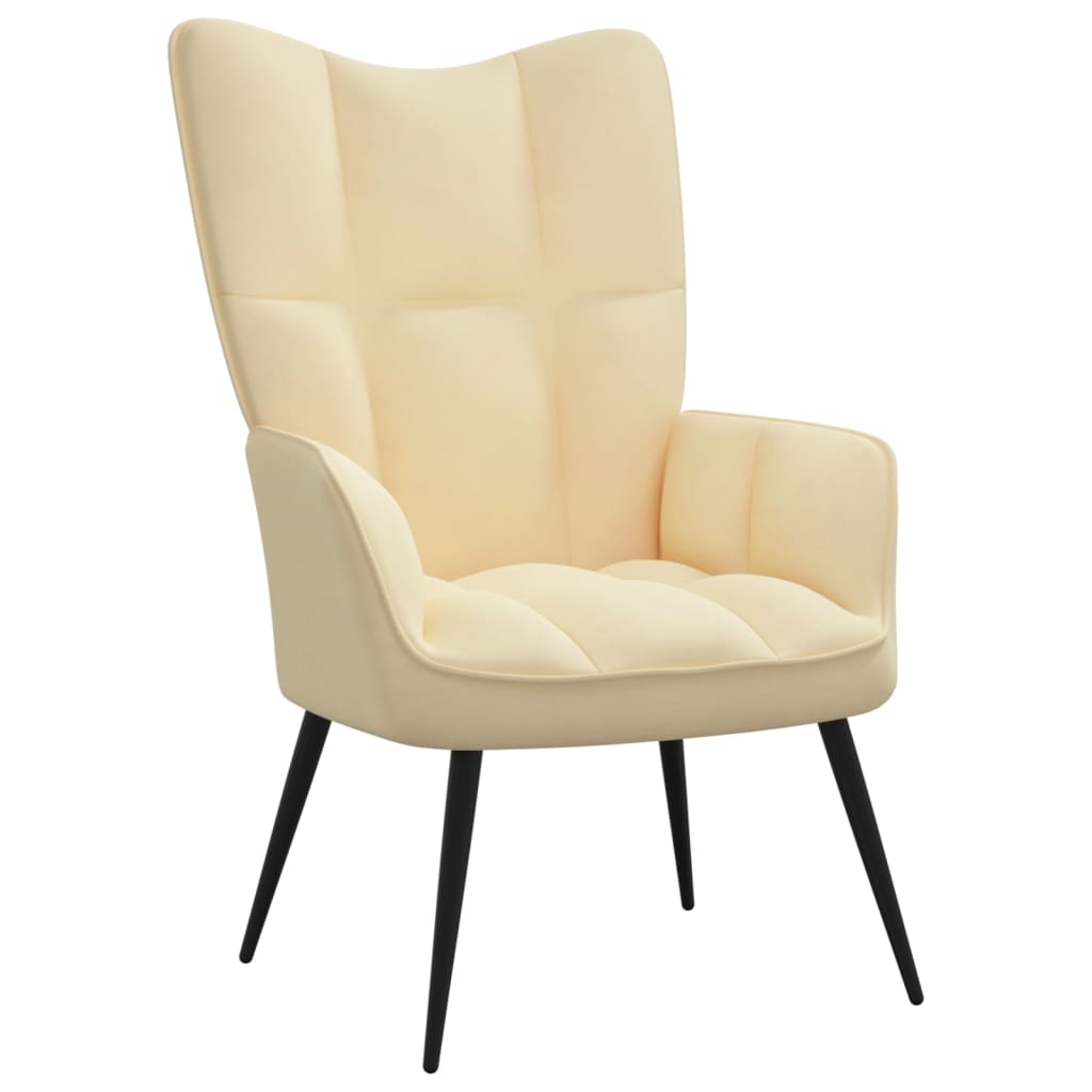 Relaxstoel met voetenbank fluweel crèmewit Fauteuils & Relaxfauteuils | Creëer jouw Trendy Thuis | Gratis bezorgd & Retour | Trendy.nl