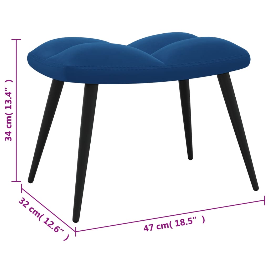 Relaxstoel met voetenbank fluweel blauw Fauteuils & Relaxfauteuils | Creëer jouw Trendy Thuis | Gratis bezorgd & Retour | Trendy.nl