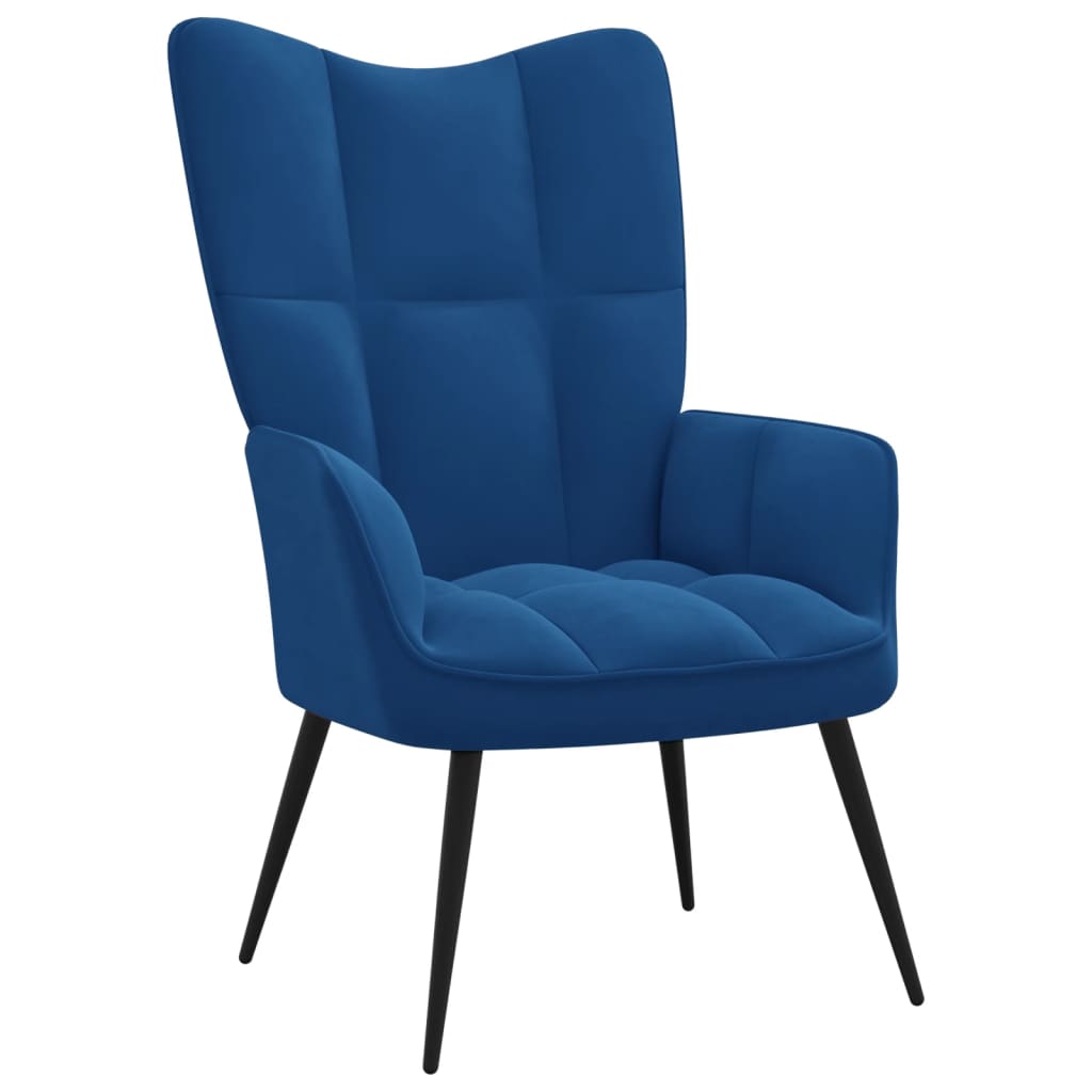 Relaxstoel met voetenbank fluweel blauw Fauteuils & Relaxfauteuils | Creëer jouw Trendy Thuis | Gratis bezorgd & Retour | Trendy.nl