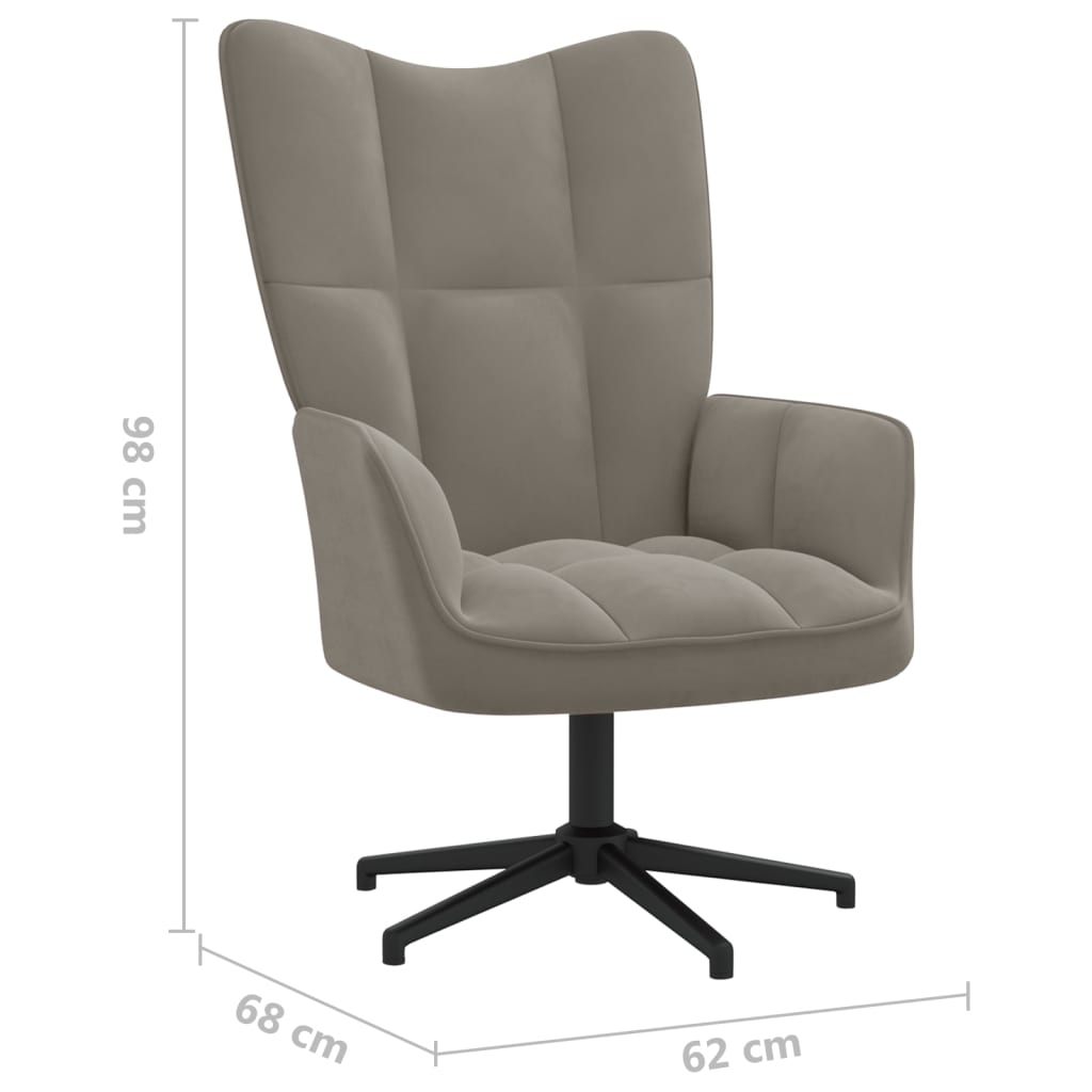 Relaxstoel met voetenbank fluweel lichtgrijs Fauteuils & Relaxfauteuils | Creëer jouw Trendy Thuis | Gratis bezorgd & Retour | Trendy.nl