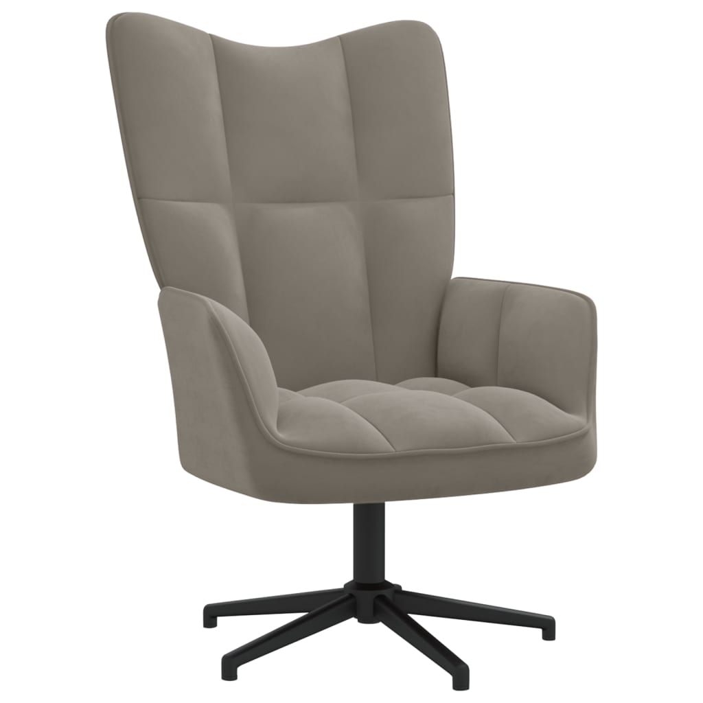 Relaxstoel met voetenbank fluweel lichtgrijs Fauteuils & Relaxfauteuils | Creëer jouw Trendy Thuis | Gratis bezorgd & Retour | Trendy.nl