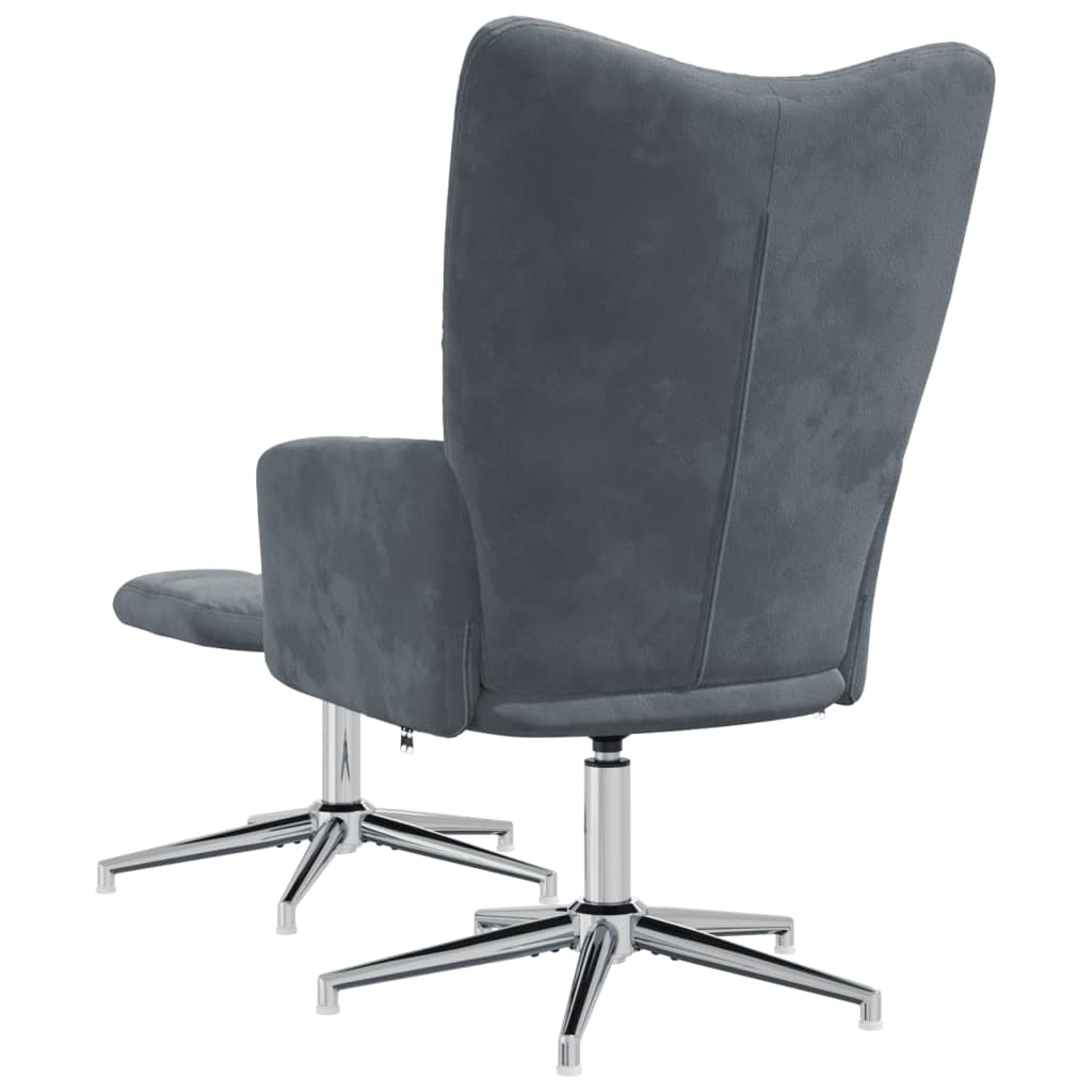 Relaxstoel met voetenbank fluweel donkergrijs Fauteuils & Relaxfauteuils | Creëer jouw Trendy Thuis | Gratis bezorgd & Retour | Trendy.nl