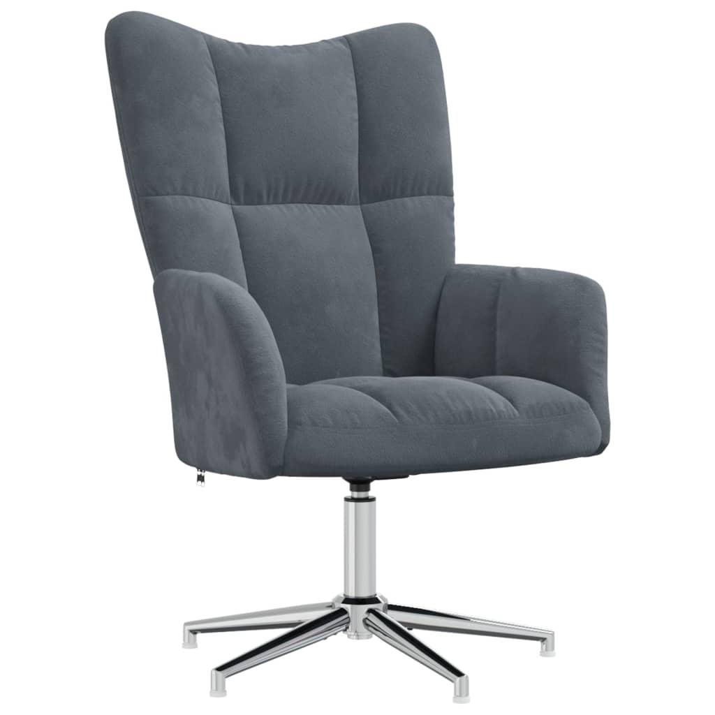 Relaxstoel met voetenbank fluweel donkergrijs Fauteuils & Relaxfauteuils | Creëer jouw Trendy Thuis | Gratis bezorgd & Retour | Trendy.nl