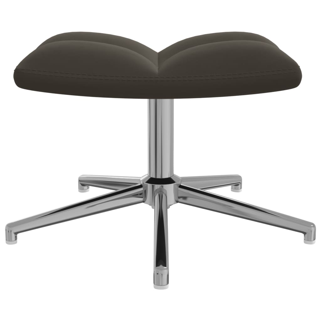 Relaxstoel met voetenbank fluweel donkergrijs Fauteuils & Relaxfauteuils | Creëer jouw Trendy Thuis | Gratis bezorgd & Retour | Trendy.nl