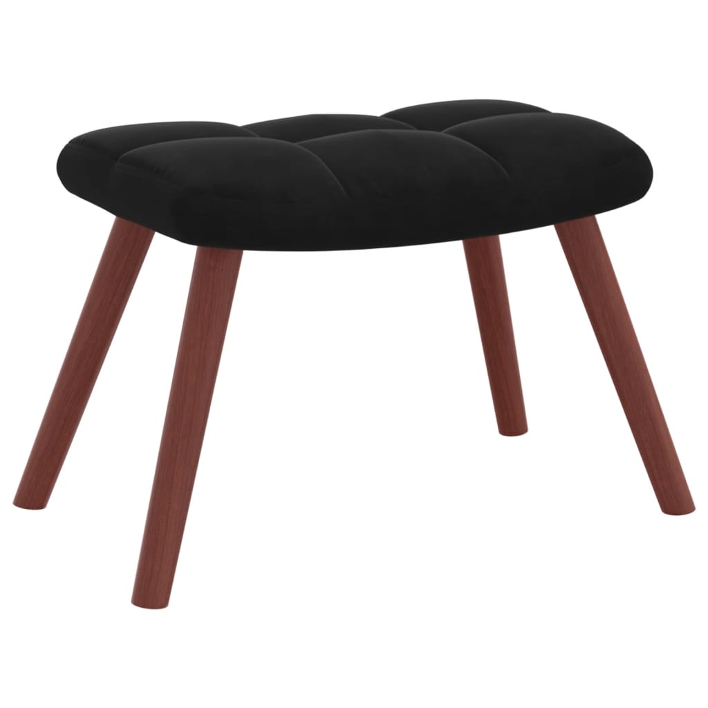 Schommelstoel met voetenbank fluweel zwart Schommelstoelen | Creëer jouw Trendy Thuis | Gratis bezorgd & Retour | Trendy.nl