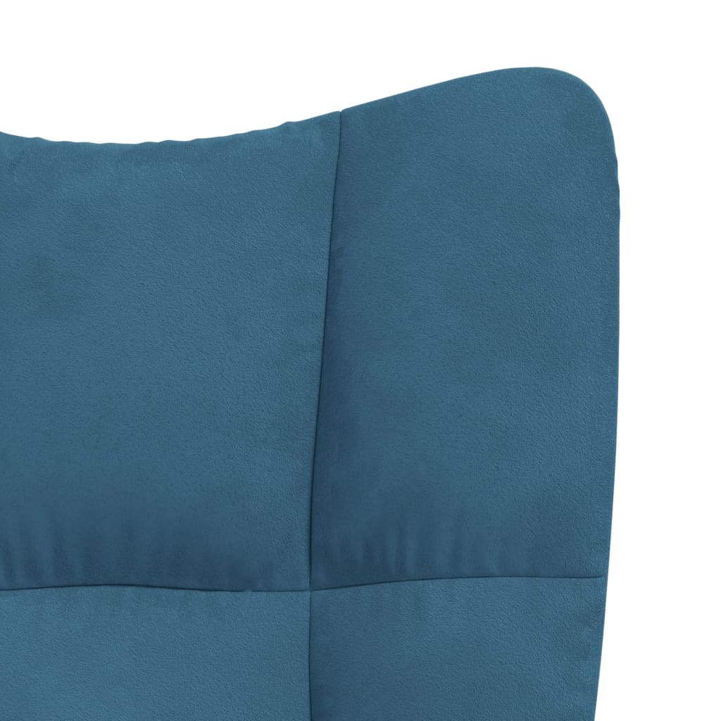 Schommelstoel met voetenbank fluweel blauw Schommelstoelen | Creëer jouw Trendy Thuis | Gratis bezorgd & Retour | Trendy.nl