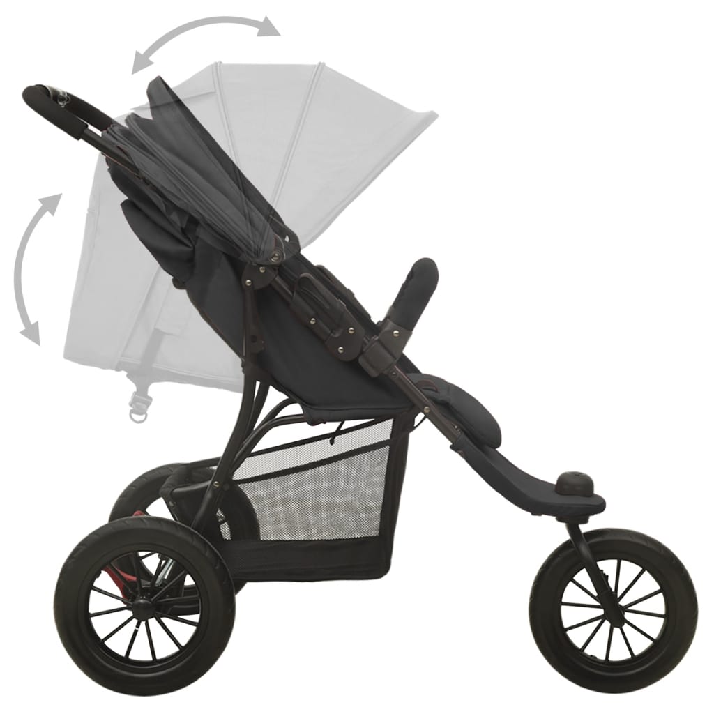 Kinderwagen staal antracietkleurig Wandelwagens | Creëer jouw Trendy Thuis | Gratis bezorgd & Retour | Trendy.nl