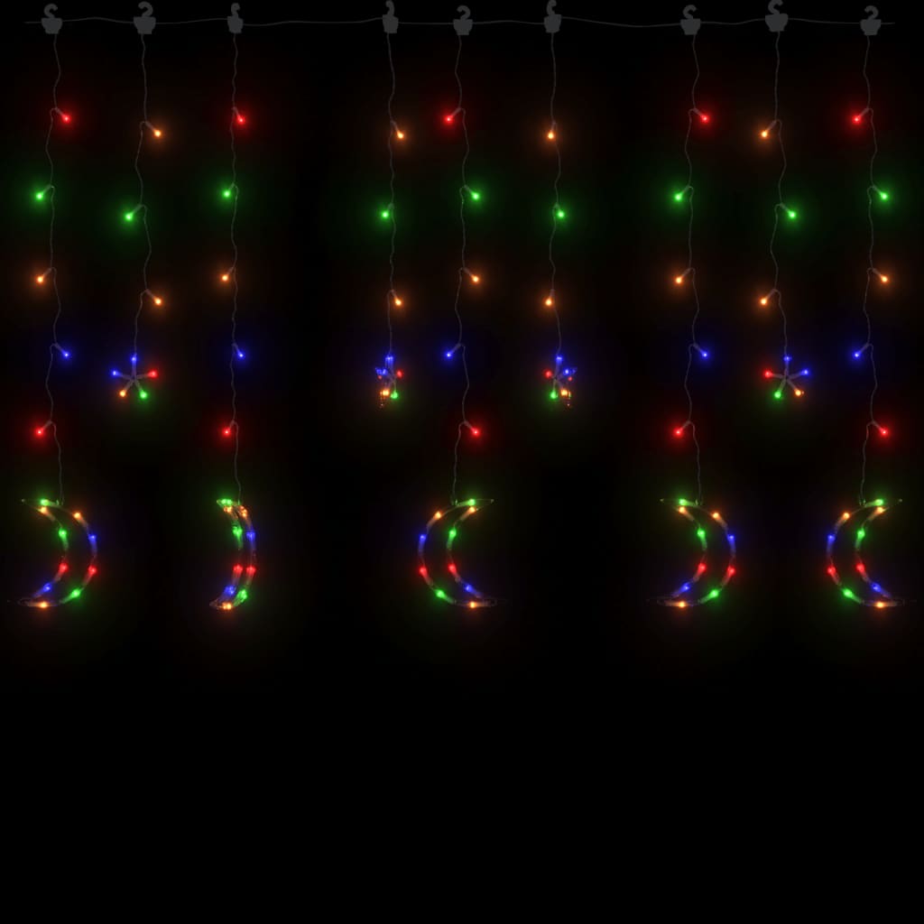 Lichtslinger ster en maan 138 LED's meerkleurig Kerstverlichting | Creëer jouw Trendy Thuis | Gratis bezorgd & Retour | Trendy.nl