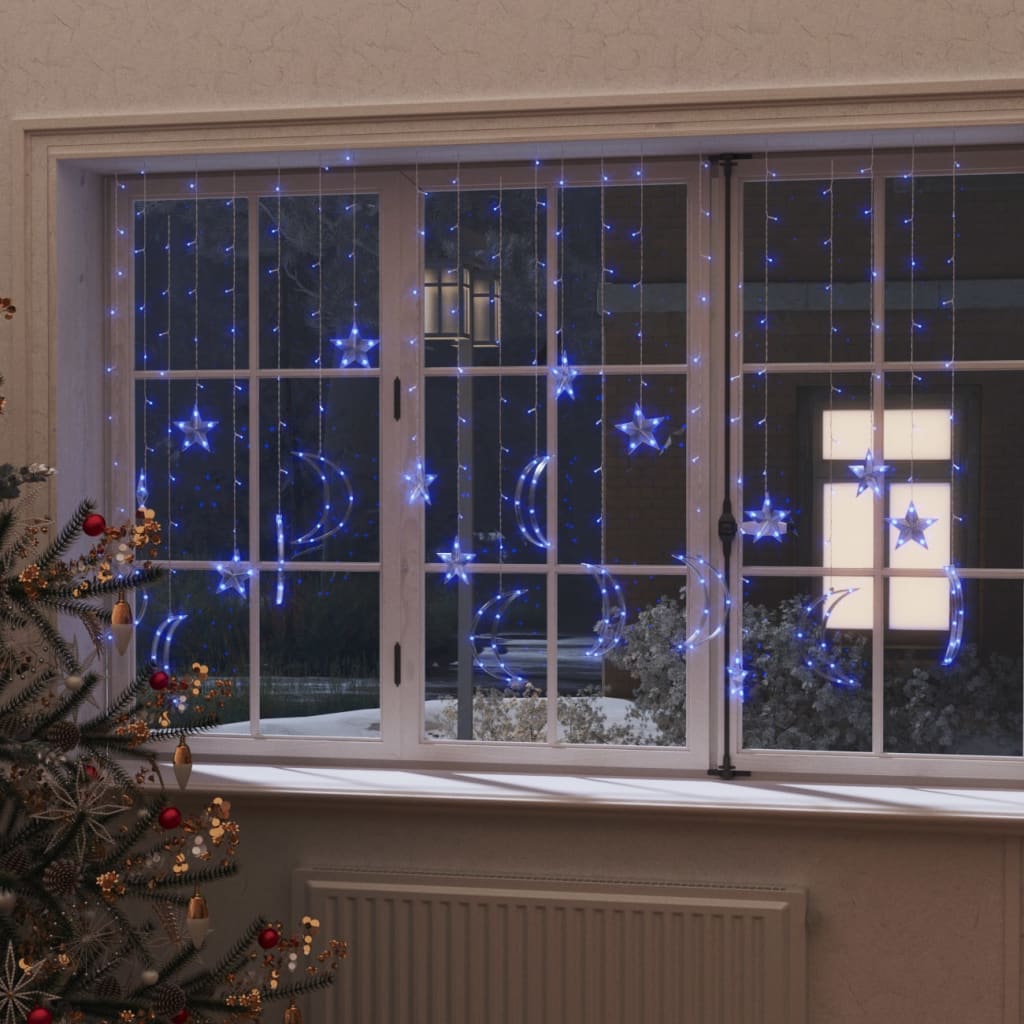 Lichtslinger ster en maan afstandsbediening 345 LED's blauw Kerstverlichting | Creëer jouw Trendy Thuis | Gratis bezorgd & Retour | Trendy.nl