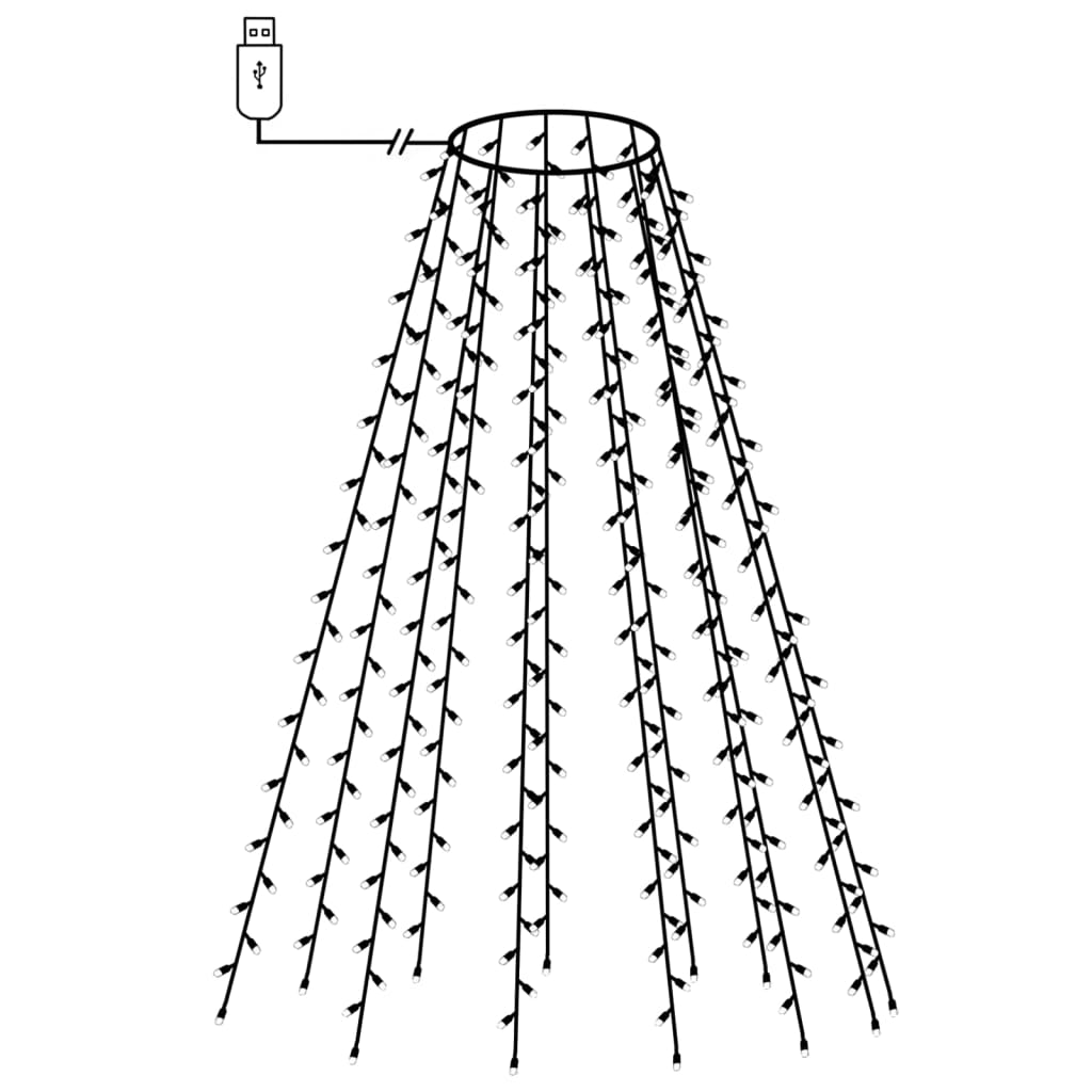 Kerstboomverlichting met 150 LED's koudwit net 150 cm