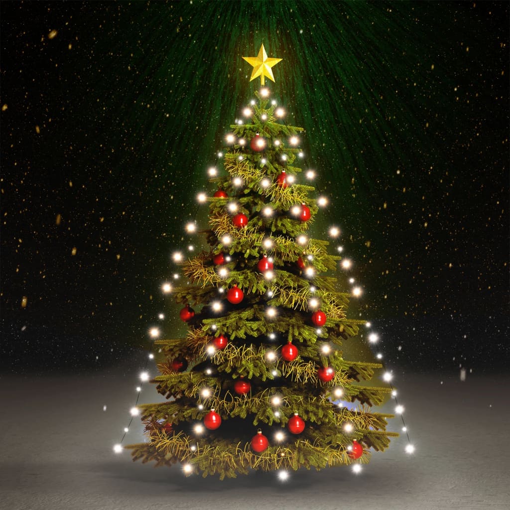 Kerstboomverlichting met 150 LED's koudwit net 150 cm