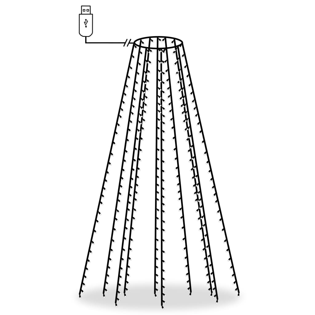 Kerstboomverlichting met 250 LED's meerkleurig net 250 cm