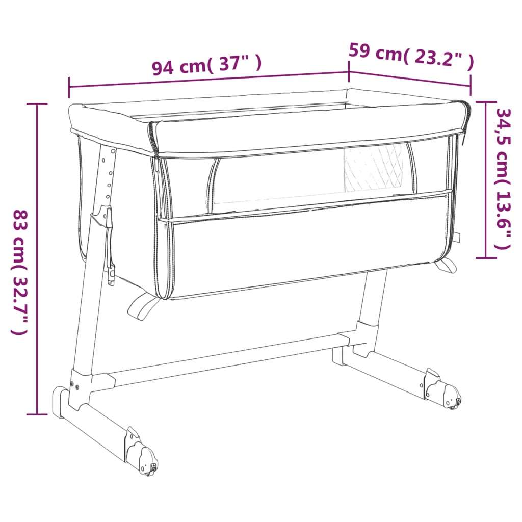 Babybed met matras linnen lichtgrijs Peuter- & kinderbedden | Creëer jouw Trendy Thuis | Gratis bezorgd & Retour | Trendy.nl