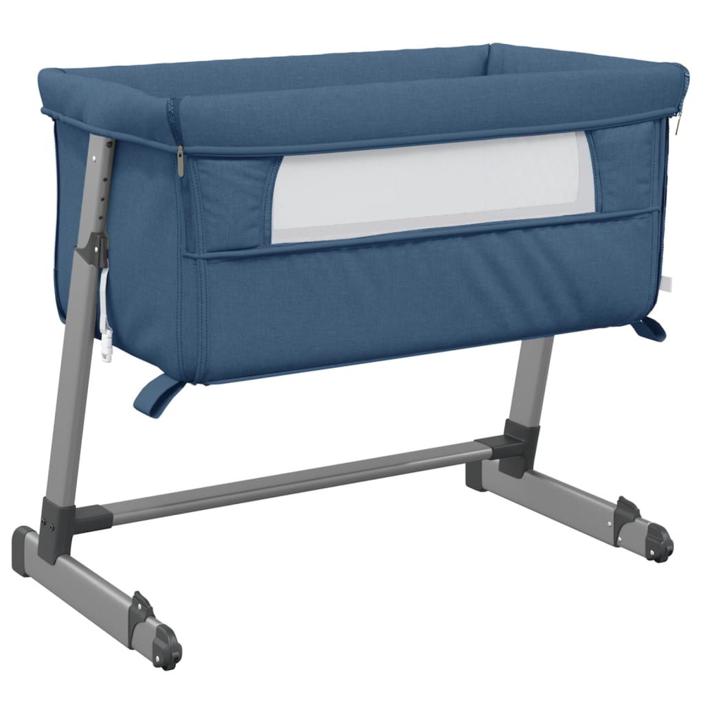 Babybox met matras linnen marineblauw Peuter- & kinderbedden | Creëer jouw Trendy Thuis | Gratis bezorgd & Retour | Trendy.nl