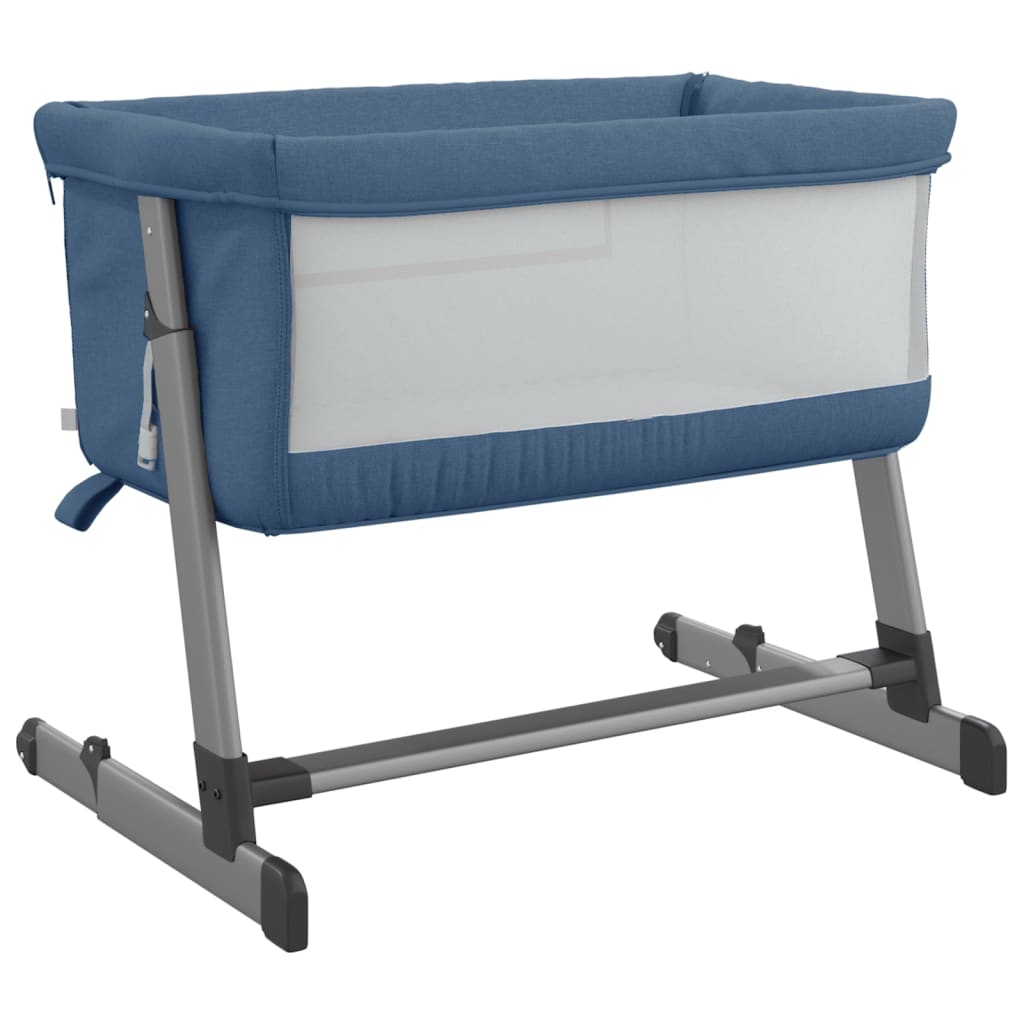 Babybox met matras linnen marineblauw Peuter- & kinderbedden | Creëer jouw Trendy Thuis | Gratis bezorgd & Retour | Trendy.nl