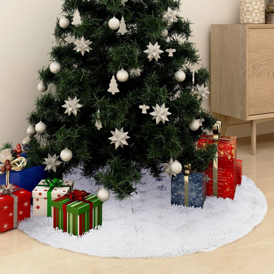 Kerstboomrok luxe 122 cm kunstvacht wit