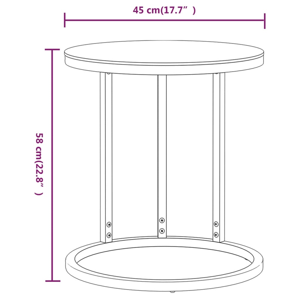 Bijzettafel 45 cm gehard glas goudkleurig en zwartmarmer Bijzettafels | Creëer jouw Trendy Thuis | Gratis bezorgd & Retour | Trendy.nl