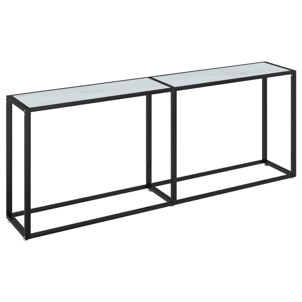 Wandtafel 200x35x75,5 cm gehard glas witmarmerkleurig Bijzettafels | Creëer jouw Trendy Thuis | Gratis bezorgd & Retour | Trendy.nl