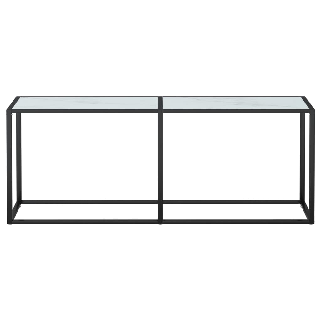 Wandtafel 200x35x75,5 cm gehard glas witmarmerkleurig Bijzettafels | Creëer jouw Trendy Thuis | Gratis bezorgd & Retour | Trendy.nl