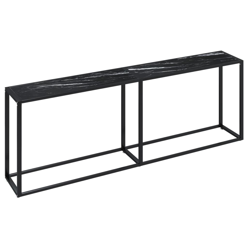 Wandtafel 220x35x75,5 cm gehard glas zwartmarmerkleurig Bijzettafels | Creëer jouw Trendy Thuis | Gratis bezorgd & Retour | Trendy.nl