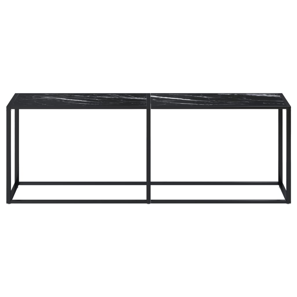 Wandtafel 220x35x75,5 cm gehard glas zwartmarmerkleurig Bijzettafels | Creëer jouw Trendy Thuis | Gratis bezorgd & Retour | Trendy.nl