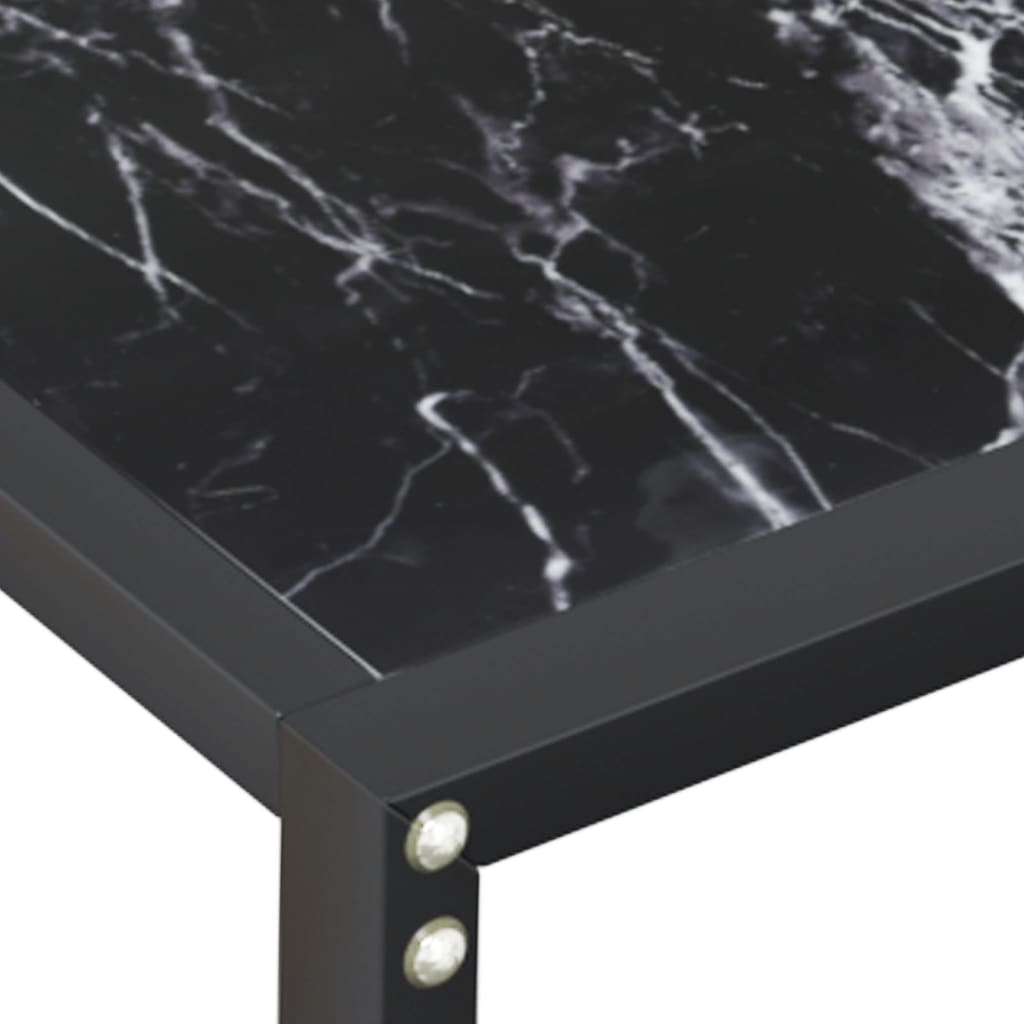 Wandtafel 220x35x75,5 cm gehard glas zwartmarmerkleurig Bijzettafels | Creëer jouw Trendy Thuis | Gratis bezorgd & Retour | Trendy.nl