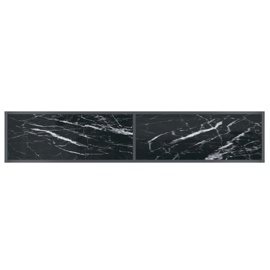 Wandtafel 180x35x75,5 cm gehard glas zwart