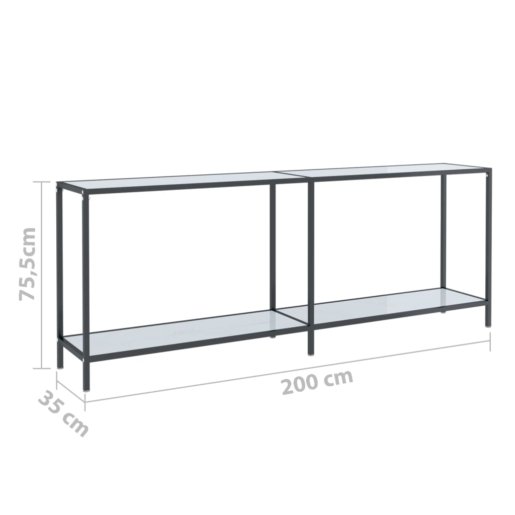 Wandtafel 200x35x75,5 cm gehard glas wit Bijzettafels | Creëer jouw Trendy Thuis | Gratis bezorgd & Retour | Trendy.nl