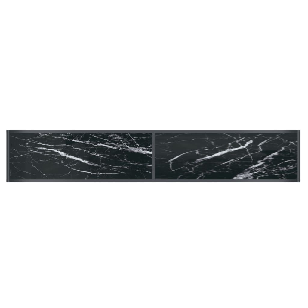 Wandtafel 200x35x75,5 cm gehard glas zwart