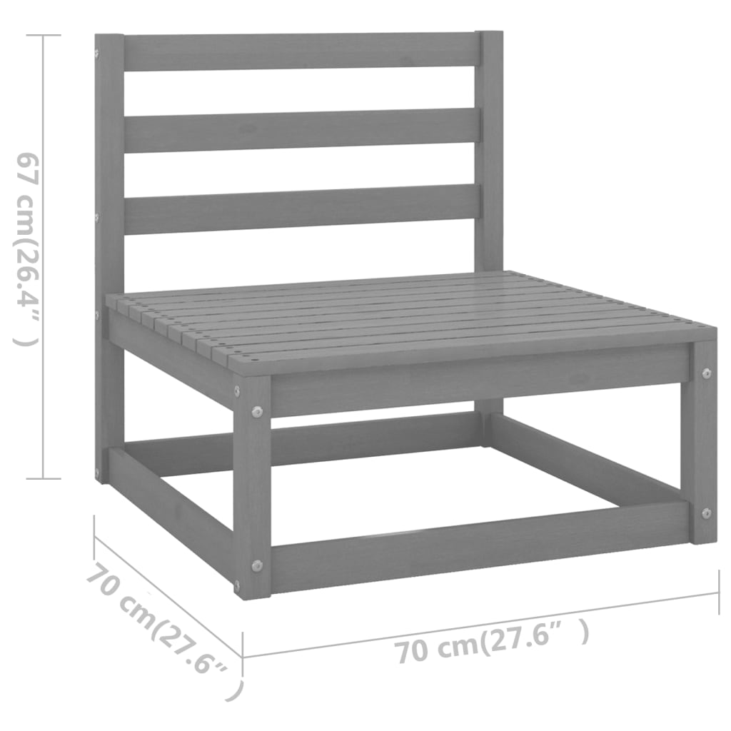 5-delige Loungeset massief grenenhout grijs Tuinsets | Creëer jouw Trendy Thuis | Gratis bezorgd & Retour | Trendy.nl