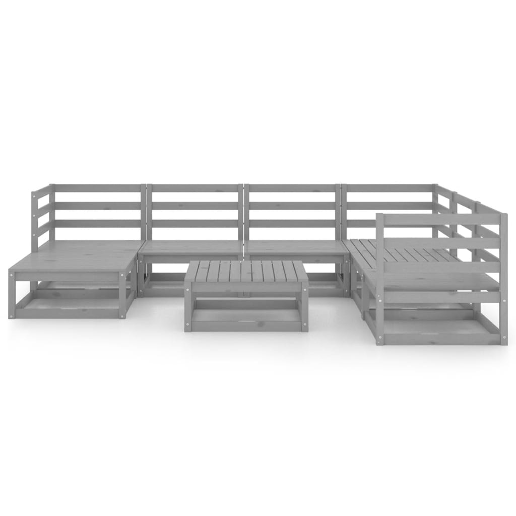 8-delige Loungeset massief grenenhout grijs Tuinsets | Creëer jouw Trendy Thuis | Gratis bezorgd & Retour | Trendy.nl