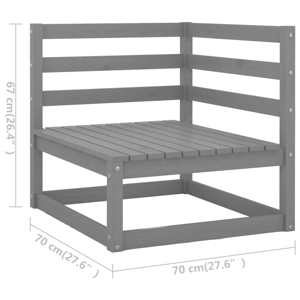 8-delige Loungeset massief grenenhout grijs Tuinsets | Creëer jouw Trendy Thuis | Gratis bezorgd & Retour | Trendy.nl