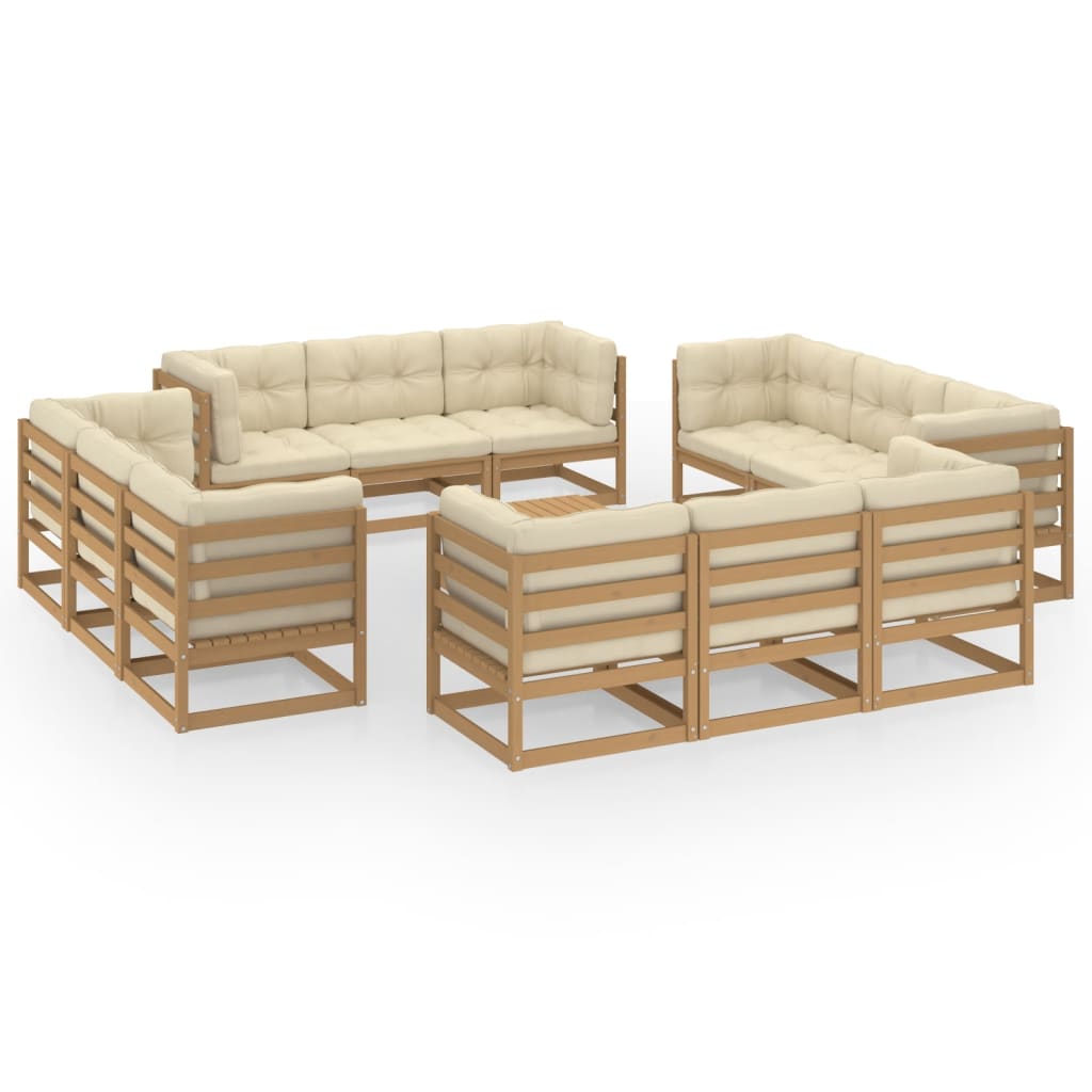 13-delige Loungeset met kussens massief grenenhout Tuinsets | Creëer jouw Trendy Thuis | Gratis bezorgd & Retour | Trendy.nl