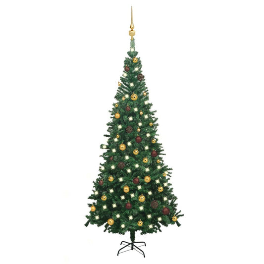 Kunstkerstboom met verlichting en kerstballen L 240 cm groen Kerstbomen | Creëer jouw Trendy Thuis | Gratis bezorgd & Retour | Trendy.nl