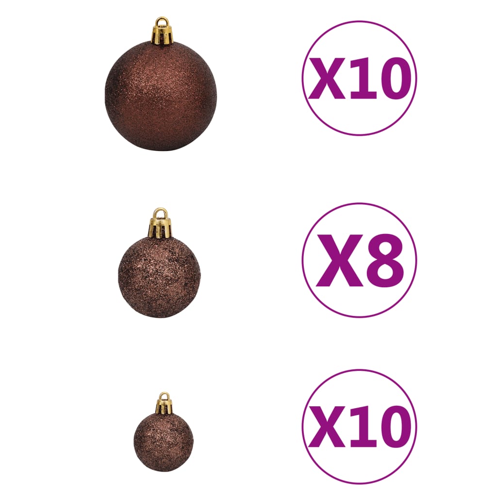 Kunstkerstboom met verlichting en kerstballen L 240 cm groen Kerstbomen | Creëer jouw Trendy Thuis | Gratis bezorgd & Retour | Trendy.nl