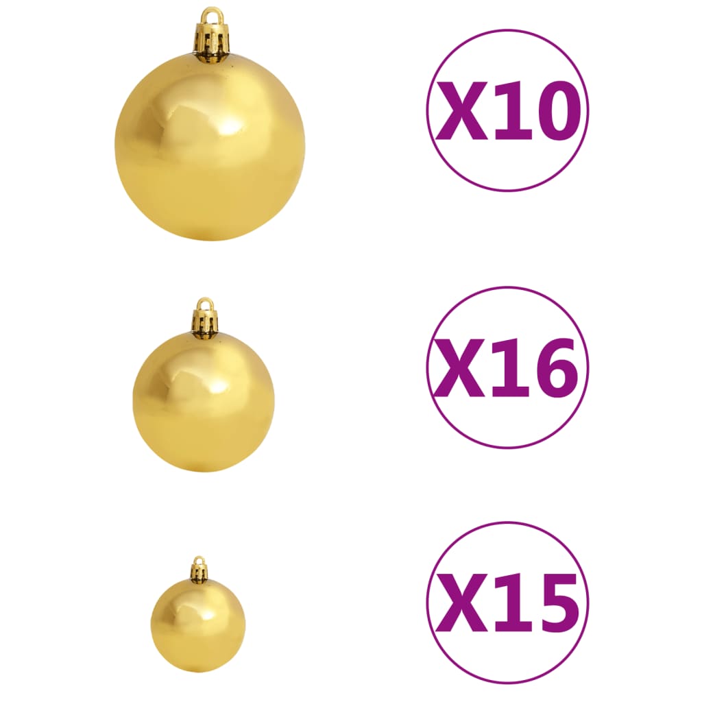 Kunstkerstboom met verlichting en kerstballen L 240 cm groen Kerstbomen | Creëer jouw Trendy Thuis | Gratis bezorgd & Retour | Trendy.nl