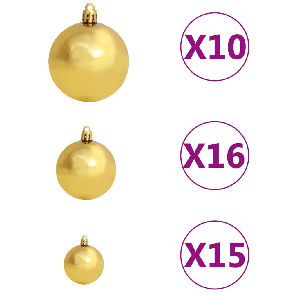 Kunstkerstboom met verlichting en kerstballen 240 cm PVC zwart Kerstbomen | Creëer jouw Trendy Thuis | Gratis bezorgd & Retour | Trendy.nl